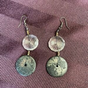 Disc beaded dangle earrings